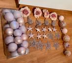Kerstdecoratie kerstballen kerststerren roze glitter, Diversen, Kerst, Ophalen of Verzenden, Zo goed als nieuw