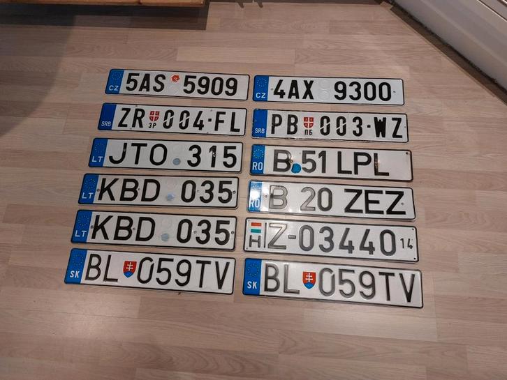 Kentekenplaat verschillende europese landen, Verzamelen, Overige Verzamelen, Gebruikt, Ophalen of Verzenden