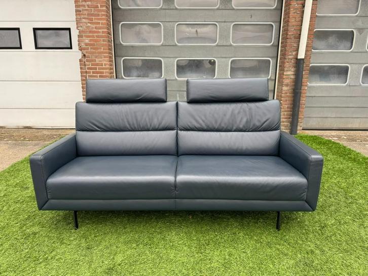 Bankstel PROMINENT Humberto 3zit bank leer design sofa, Huis en Inrichting, Stoelen, Zo goed als nieuw, Eén, Hout, Leer, Metaal