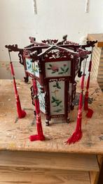 Chinese lamp (souvenir uit China) hout glas en touw hanglamp, Ophalen of Verzenden, Zo goed als nieuw