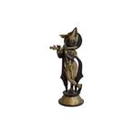 Oude Bronzen Krishna Beeld – Fluitspeler, 25,7 cm, Ophalen of Verzenden, Gebruikt