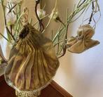 India stoffen voile gouden opberg- of draag tasjes 2 stuks, Ophalen of Verzenden, Zo goed als nieuw, Beige, Avondtasje