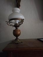 Vintage Schemerlamp met Glazen Kap, Huis en Inrichting, Lampen | Tafellampen, Gebruikt, Glas, Vintage, Ophalen of Verzenden