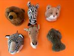 Bibib koppen:nijlpaard, beer, poes, zebra, cheetah, giraf, Ophalen of Verzenden, Wanddecoratie, Zo goed als nieuw