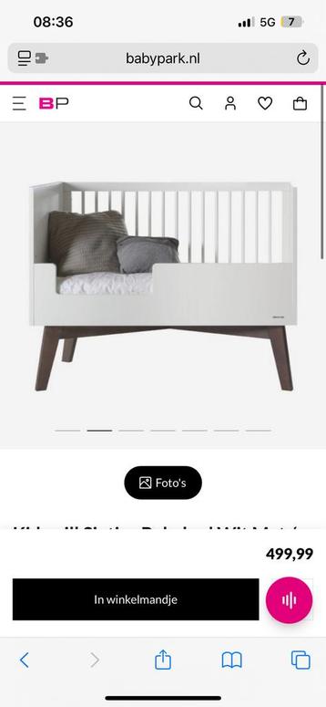 Kidsmill sixties 60x120 cm wit mat walnoot beschikbaar voor biedingen