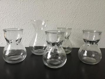 Set van 6 glazen hyacint vaasjes. beschikbaar voor biedingen