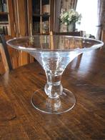 Grote footed tazza - glas schaal op voet - bolvormige stam, Verzenden
