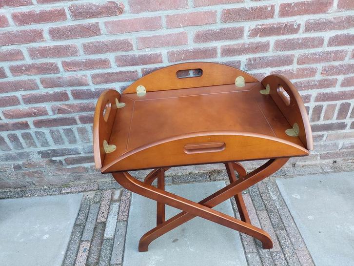 Theetafel met inklapbaar onderstel, Huis en Inrichting, Woonaccessoires | Dienbladen, Gebruikt, Hout, Rechthoekig, Ophalen