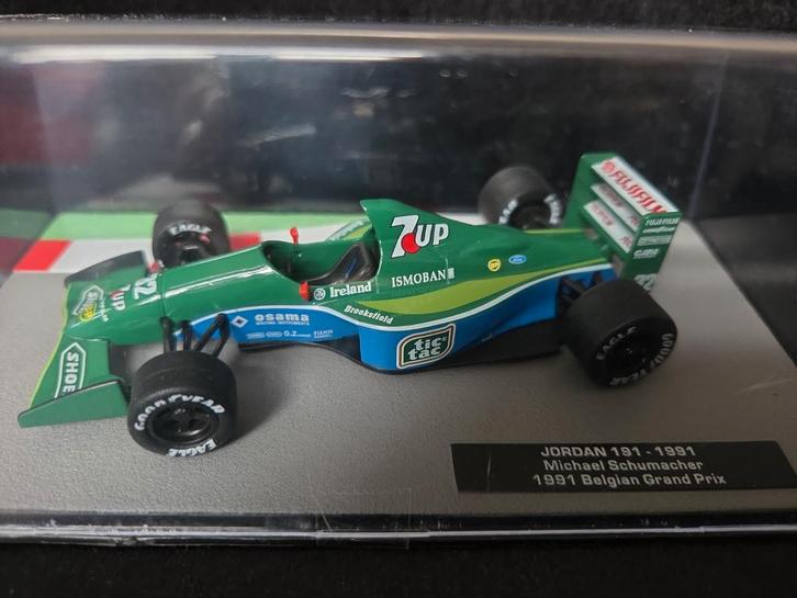 Jordan 191 F1 1991 – Michael Schumacher – schaal 1:43, Hobby en Vrije tijd, Modelauto's | 1:18, Zo goed als nieuw, Ophalen of Verzenden