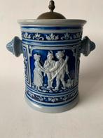 Antieke Tabak Zoutglazuur Aardewerk Pot met Deksel, Antiek en Kunst, Ophalen of Verzenden