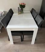 Hoogglans witte eettafel, Huis en Inrichting, Tafels | Eettafels, Ophalen, Gebruikt, Hoogglans wit, 50 tot 100 cm