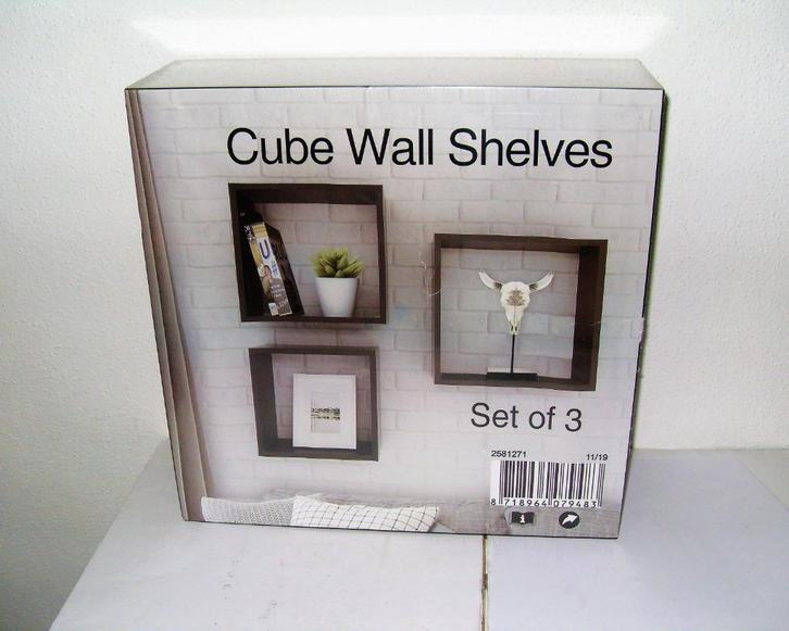 Kubus Wandplanken Set Wandrek Cube Wall Shelves, Huis en Inrichting, Woonaccessoires | Wandplanken en Boekenplanken, Nieuw, Ophalen of Verzenden