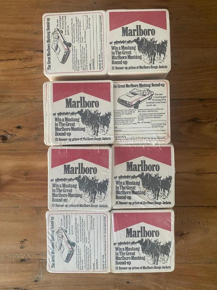 Marlboro Bierfilters/onderzetters jaren 70/80, Verzamelen, Merken en Reclamevoorwerpen, Zo goed als nieuw, Gebruiksvoorwerp, Ophalen of Verzenden