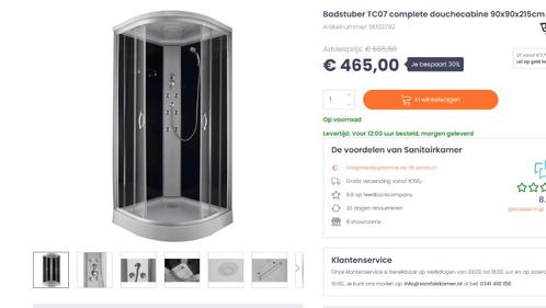douchecabine compleet, Badstuber Complete TC07 90x90x215, Doe-het-zelf en Verbouw, Sanitair, Gebruikt, Douche, Ophalen