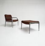 Zeldzame fauteuil met voetenbank toegeschreven aan Gispen, Huis en Inrichting, Fauteuils, Gebruikt, Minder dan 75 cm, Design, Ophalen of Verzenden