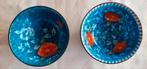 Japanse Chinese schaaltjes kommen blauwe rode bloemen rozen, Antiek en Kunst, Antiek | Servies los, Ophalen of Verzenden