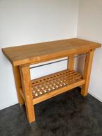 Houten sidetable/ werktafel, Huis en Inrichting, Tafels | Sidetables, Gebruikt, 100 tot 150 cm, Ophalen of Verzenden, Robuust, strak.