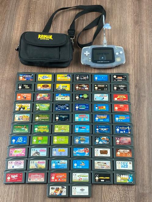 Nintendo Game Boy Advance Glacier Handheld Console 56 Games, Spelcomputers en Games, Spelcomputers | Nintendo Game Boy, Gebruikt