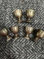 Vintage Tinnen Borrelglaasjes - Set van 6, Ophalen of Verzenden, Gebruikt, Overige materialen, Glas of Glazen