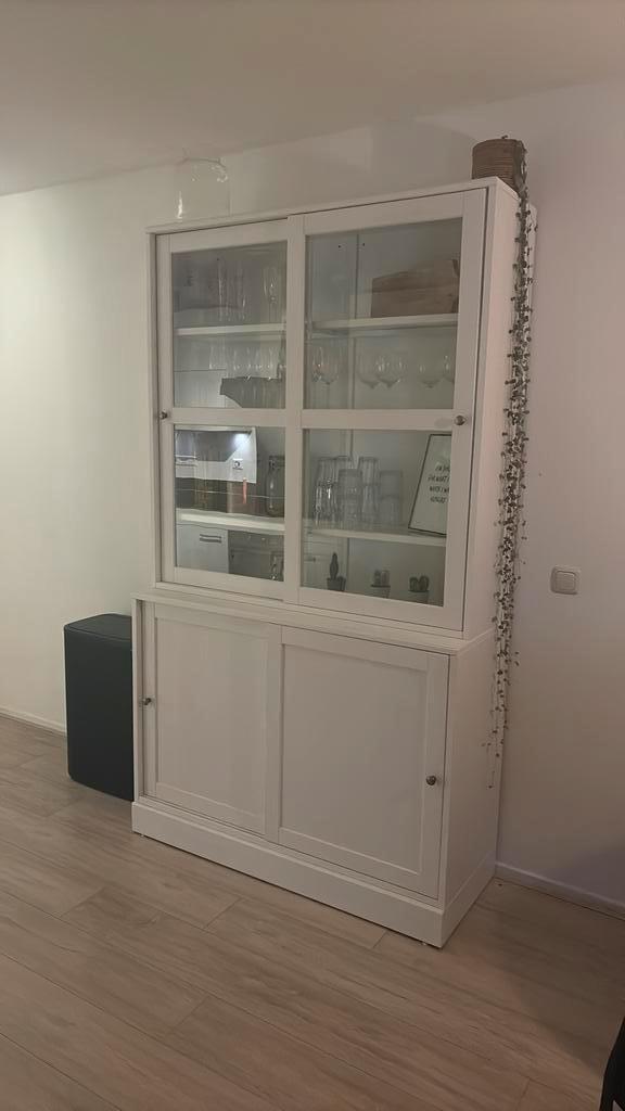 HAVSTA kast wit, servieskast, Huis en Inrichting, Kasten | Buffetkasten, Zo goed als nieuw, 200 cm of meer, 25 tot 50 cm, Glas