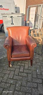 Vintage Schaapsleren Zetel met Patina, Ophalen, Gebruikt, 75 tot 100 cm
