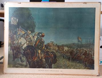 Schoolplaat Prins trekt over de Maas, 1568 beschikbaar voor biedingen