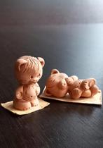 vintage setje van twee schattige beren van klei, Antiek en Kunst, Kunst | Beelden en Houtsnijwerken, Ophalen of Verzenden