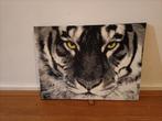 Zwart wit tijger schilderij, Minder dan 50 cm, Nieuw, Ophalen of Verzenden, Schilderij