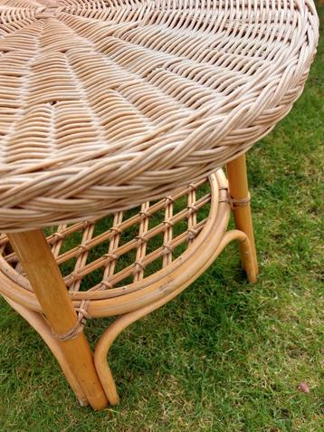 Vintage Rotan Bijzettafel/Salontafel beschikbaar voor biedingen