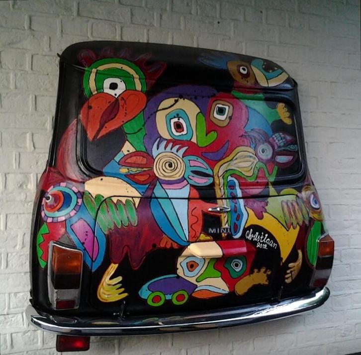 Mini Cooper achterkant Kunstobject, Verzamelen, Speldjes, Pins en Buttons, Gebruikt, Speldje of Pin, Dier of Natuur, Ophalen