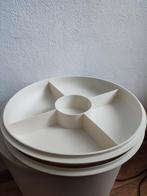 Tupperware Vintage Snack schaal hapjes verdeel rond wit, Ophalen of Verzenden, Gebruikt, Crème, Schaal