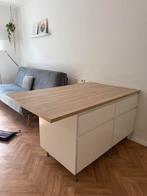 Keukenblok keukeneiland werkbank met bar, Ophalen, 50 tot 75 cm, Minder dan 100 cm