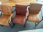 3 Stoelen Bufallo Leer Industrieel Design, Gebruikt, Leer, Ophalen of Verzenden, Drie