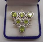 Zilveren zeer royale ring met peridot maat krap 16,75 nr.392, Verzenden, Dame, Zilver, Zilver