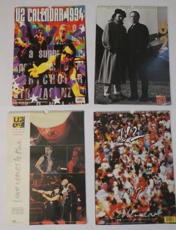 U2 kalenders 4stuks 1991-1991-1992-1994 beschikbaar voor biedingen