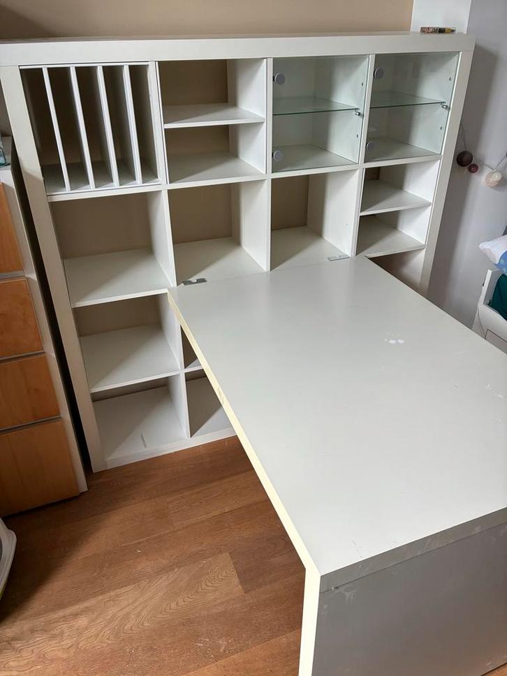 IKEA Kallax Bureau met Kast, Huis en Inrichting, Bureaus, Gebruikt, Bureau, Ophalen
