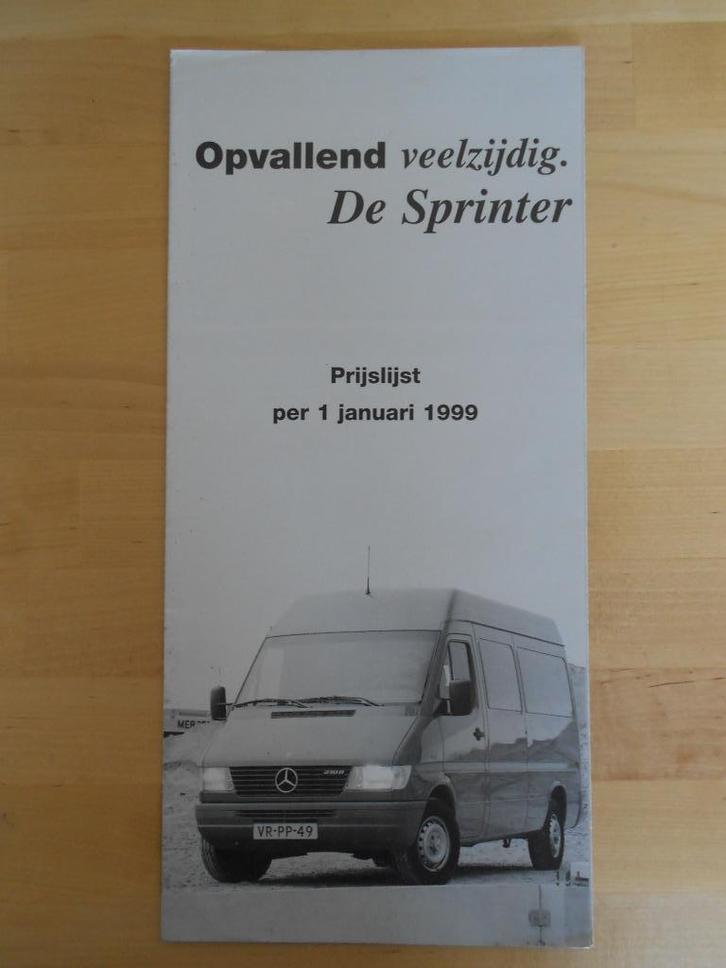 Mercedes Sprinter Prijslijst 1999 – 208 t/m 412, Boeken, Auto's | Folders en Tijdschriften, Zo goed als nieuw, Mercedes, Ophalen