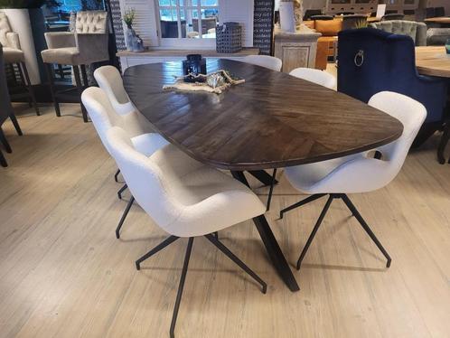 *ACTIE* Eetkamertafel Tafel Silvi Deens Ovaal Mango Hout (14, Huis en Inrichting, Tafels | Eettafels, Nieuw, Ophalen of Verzenden