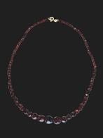 Facetgeslepen granaat ketting met 14 karaats gouden slot, Sieraden, Tassen en Uiterlijk, Kettingen, Verzenden, ., Zo goed als nieuw