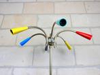 Vintage kleurrijke Stilnovo vloerlamp, Gebruikt, Mid century modern, Niet ingevuld, Metaal