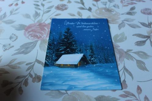 Kerst Postkaart - Blokhut in de Sneeuw, Dennenbomen, Verzamelen, Ansichtkaarten | Themakaarten, Ongelopen, 1980 tot heden, Feest(dag)