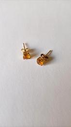 Oude gouden oorstekers met Citrien, 14 krt, Sieraden, Tassen en Uiterlijk, Antieke sieraden, Verzenden, Goud, Oorbellen, Met edelsteen