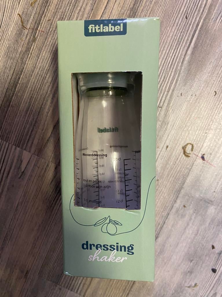 Fitlabel dressing shaker, Ophalen of Verzenden, Zo goed als nieuw