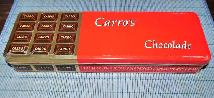 Vintage Driessen blik: Carro's Chocolade, Verzamelen, Blikken, Gebruikt, Overige, Overige merken, Ophalen of Verzenden