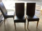 Eetkamerstoelen, Gebruikt, Zwart, Leer, Ophalen of Verzenden