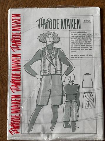 861/2 Patronen gillet / vest en bermuda, Vintage jaren 80 beschikbaar voor biedingen
