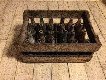 Oude bierkratten , houten kisten incl. 24 bierflesjes beschikbaar voor biedingen