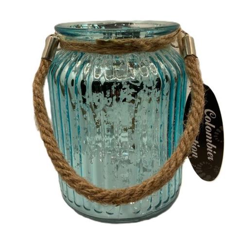 VAASJE JINGA /WINDLICHT PAREL TURQUOISE 14,5 CM Nieuw, Huis en Inrichting, Woonaccessoires | Vazen, Nieuw, Groen, Minder dan 50 cm