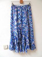 R55 FLAMANT ROSE voile rok blauw wit roze maat 36, Blauw, Zo goed als nieuw, Maat 36 (S), Onder de knie