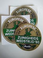 Drie stickers.  AUDI EUROPESE ZUINIGHEID WEDSTRIJD 1980., Verzamelen, Stickers, Ophalen of Verzenden, Zo goed als nieuw